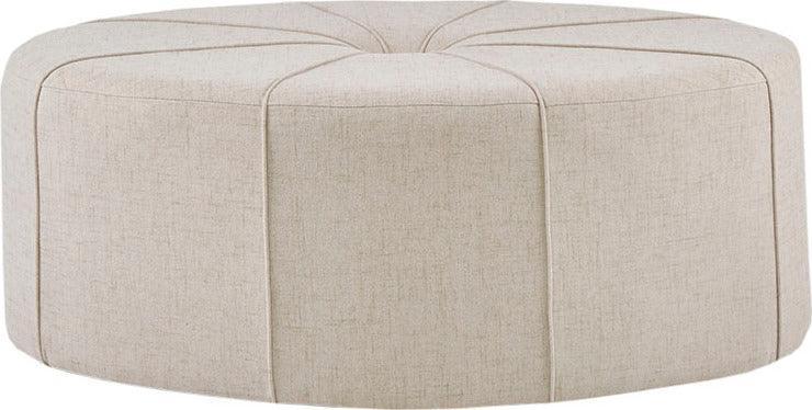 Ferris Traditional Oval Ottoman 48.5"W x 32.5"D x 18"H Cream Olliix.com