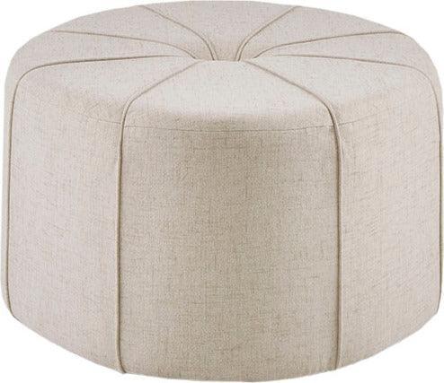 Ferris Traditional Oval Ottoman 48.5"W x 32.5"D x 18"H Cream Olliix.com