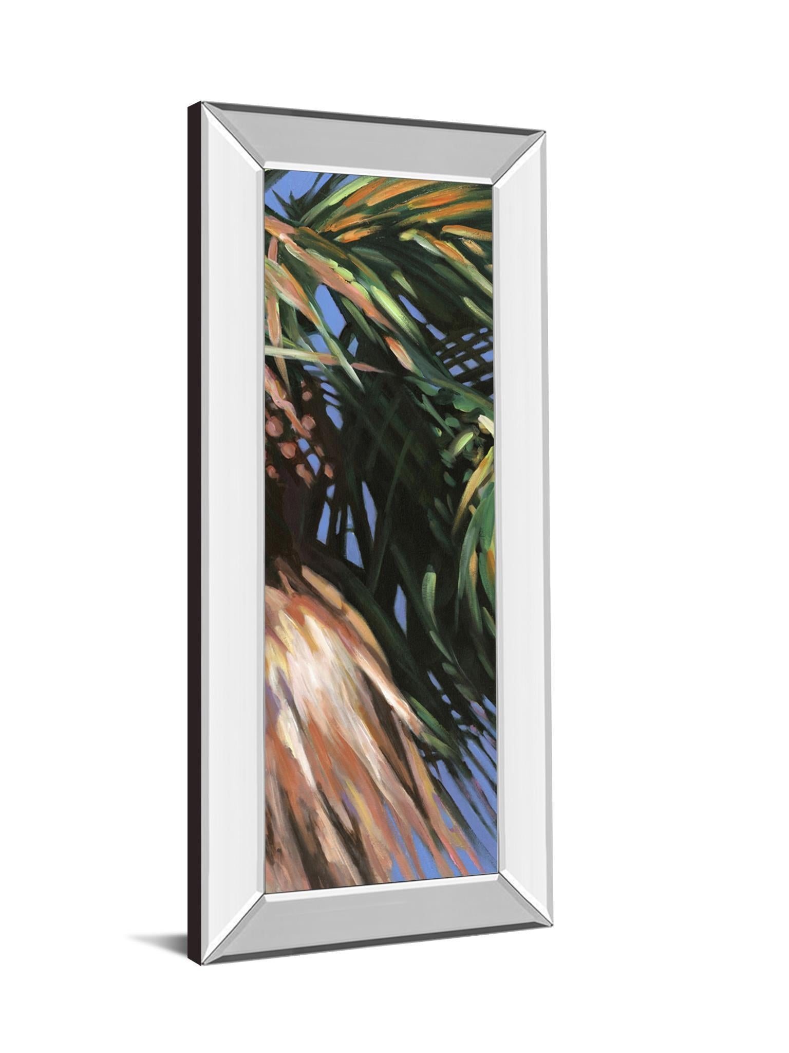 Wild Palm Il By Suzanne Wilkins - Mirror Framed Print Wall Art - Green Classy Art