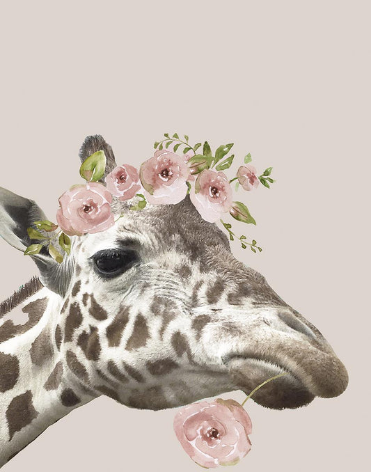 Peek A Boo Giraffe II By Nan - Pink Classy Art