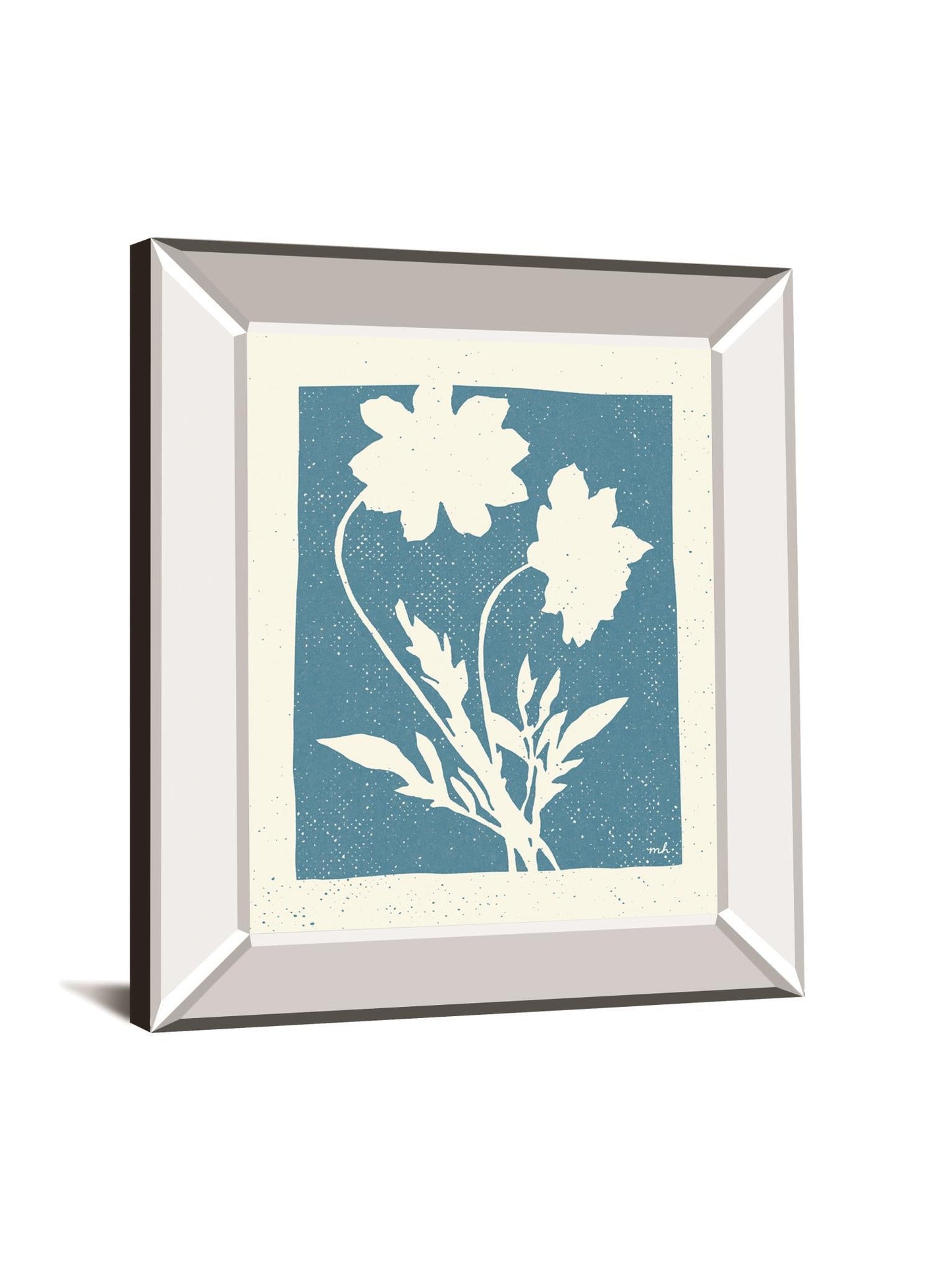 Joyful Spring I By Moira Hershey - Mirror Framed Print Wall Art - Blue Classy Art