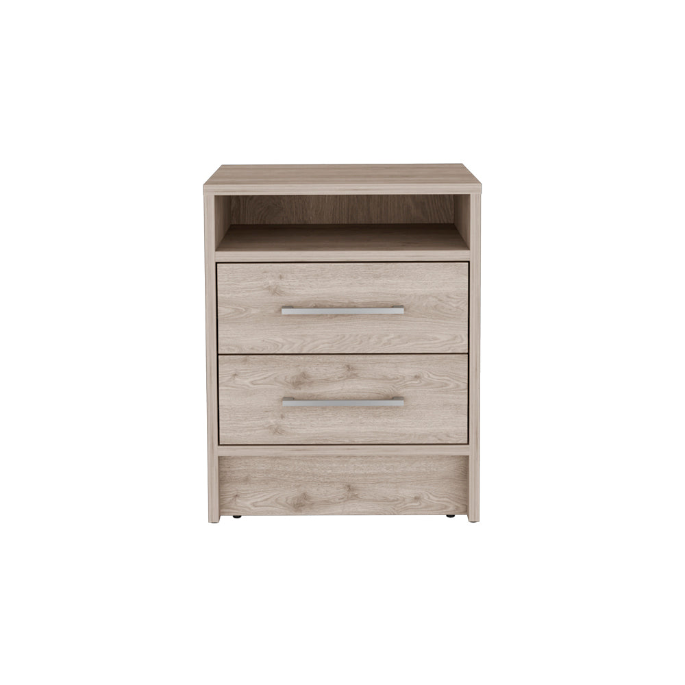 Nightstand Cartiz, Two Drawers, Light Gray Finish House to Home Furnishings LLC