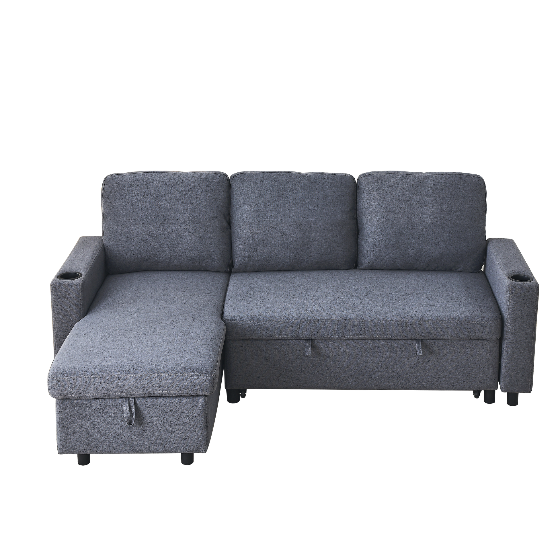 FX78.7"Comfortable Linen L-Shaped Combo Sofa Sofa Bed, Living Room Furniture Sets for Tight Spaces, Reversible Sleeper Combo Sofa with Pullout Bed,Reversible Sofa Bed for Living Room, Office, Apartmen House to Home Furnishings LLC