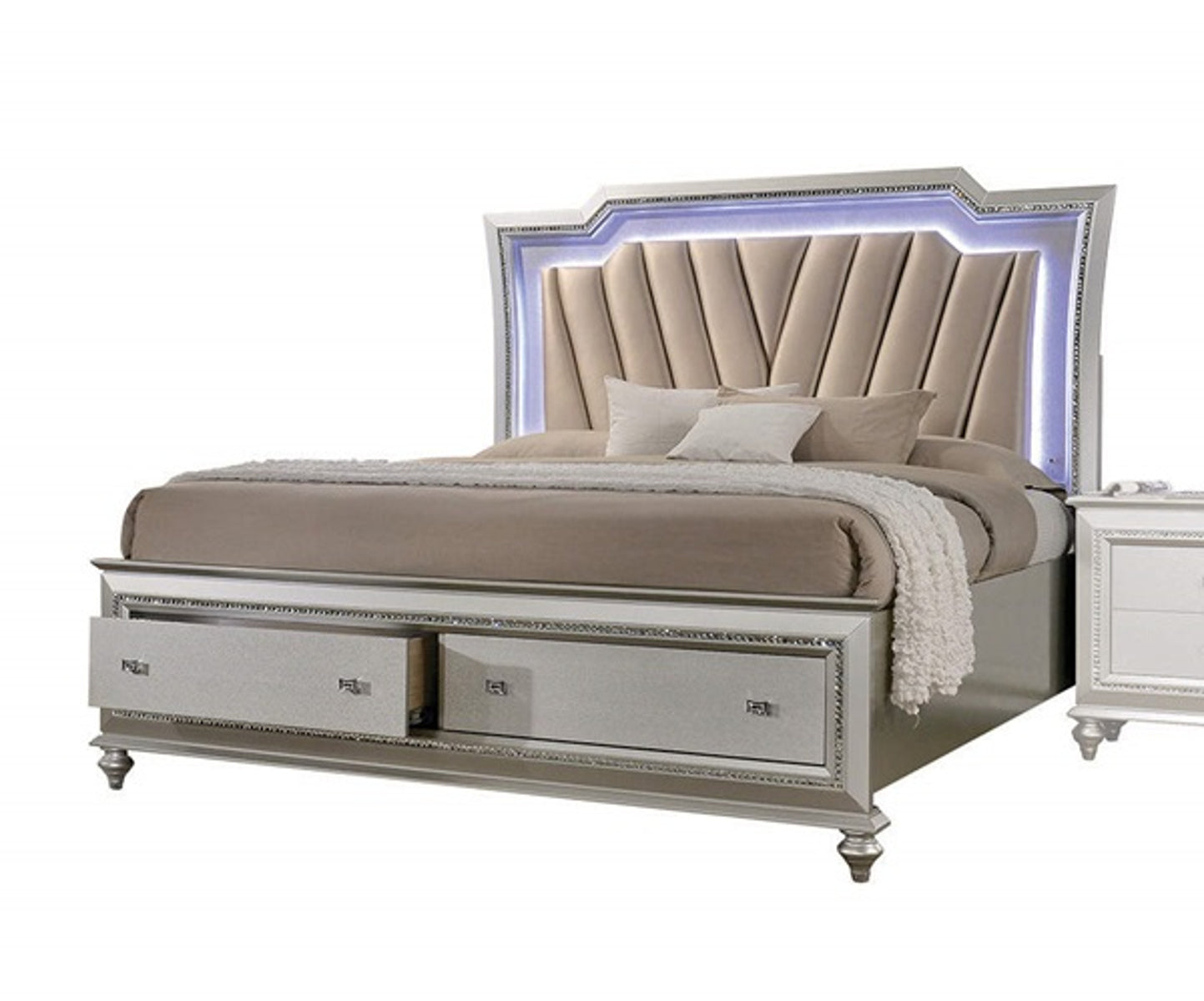 Acme Furniture Kaitlyn Queen Storage Bed in Champagne ACME East