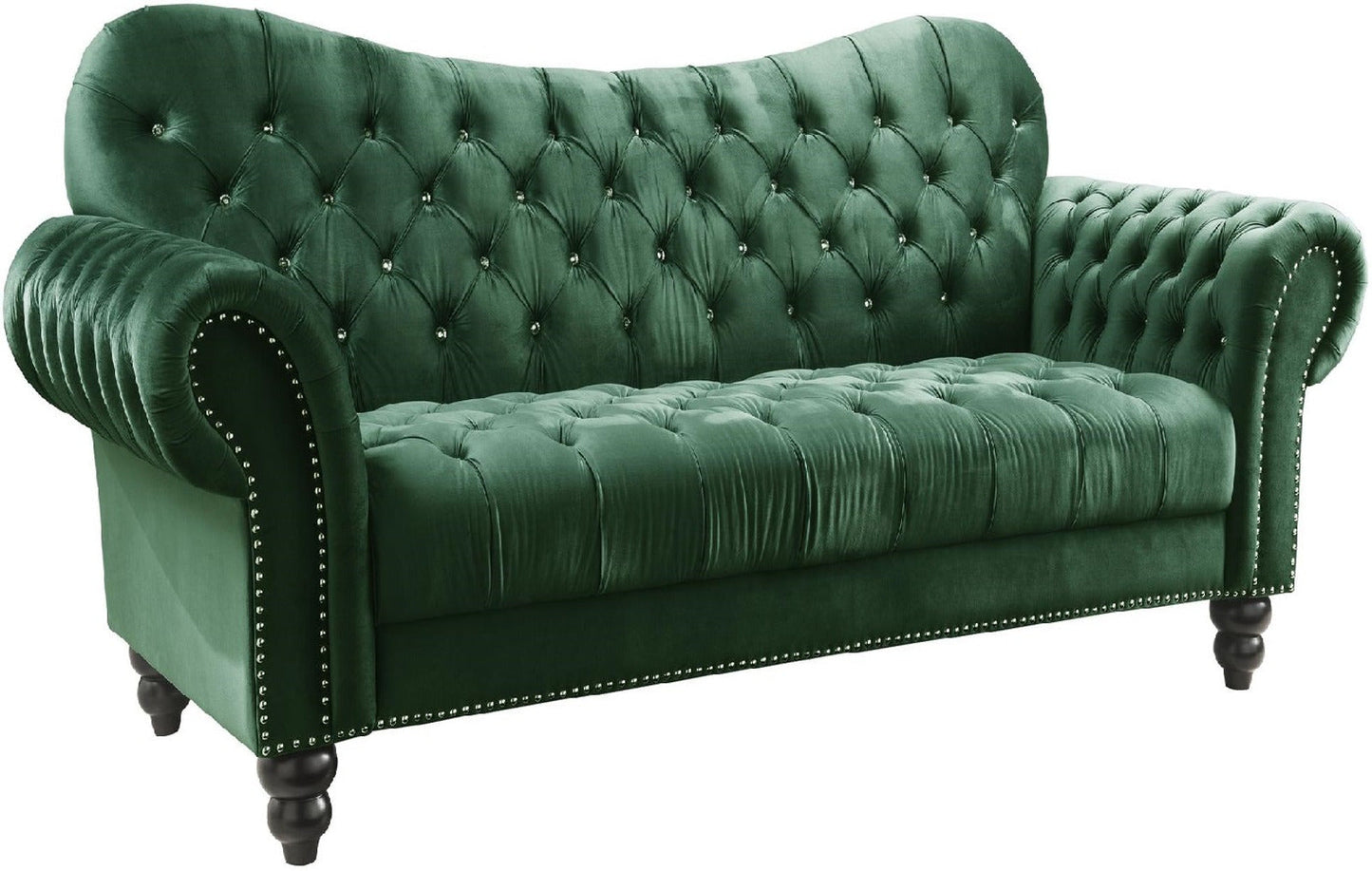 Acme Furniture Iberis Loveseat in Green Velvet 53402 ACME East