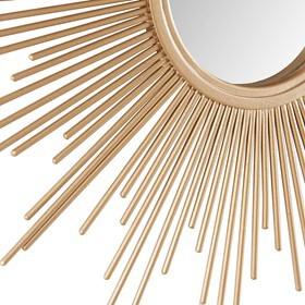 Fiore 14.5" Round Sunburst Wall Decor Mirror Gold Olliix.com