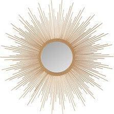 Fiore Round Sunburst Wall Decor Mirror Gold Olliix.com
