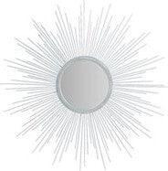 Fiore Round Sunburst Wall Decor Mirror Silver Olliix.com