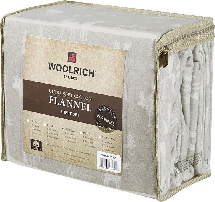 Flannel California King Cotton Sheet Set Gray Olliix.com