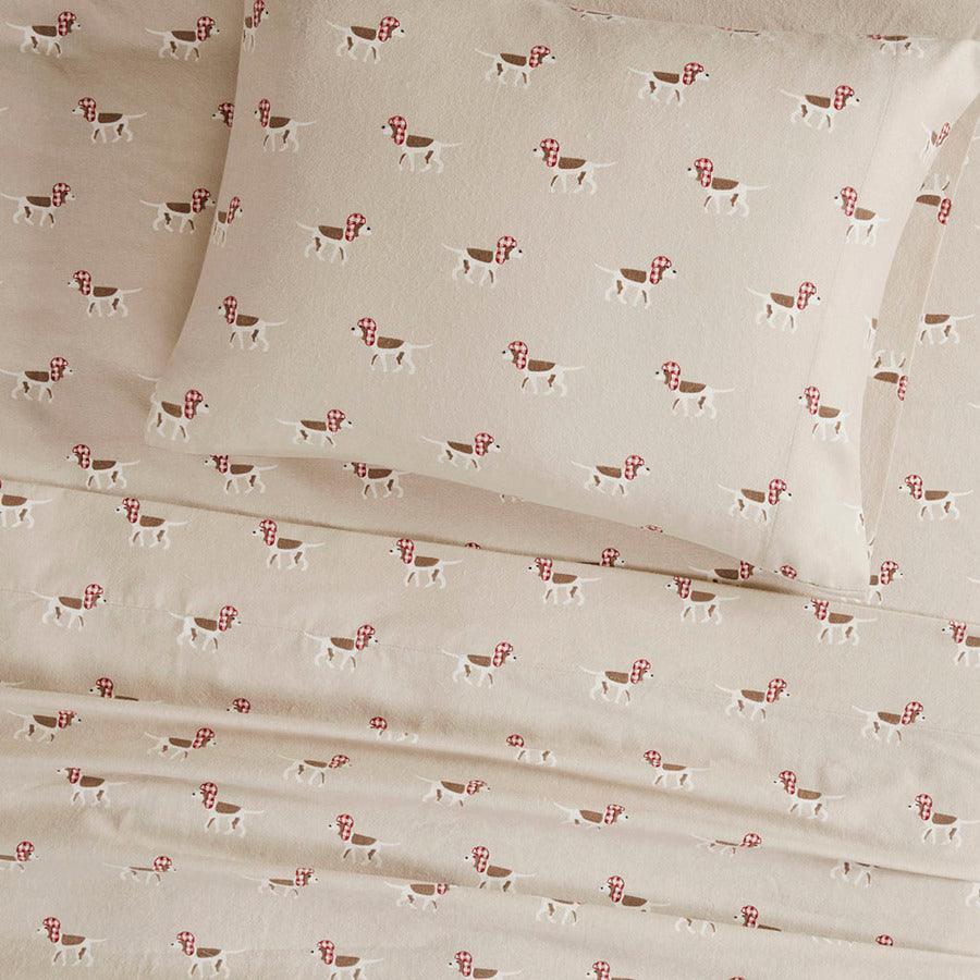 Flannel California King Cotton Sheet Set Tan Olliix.com