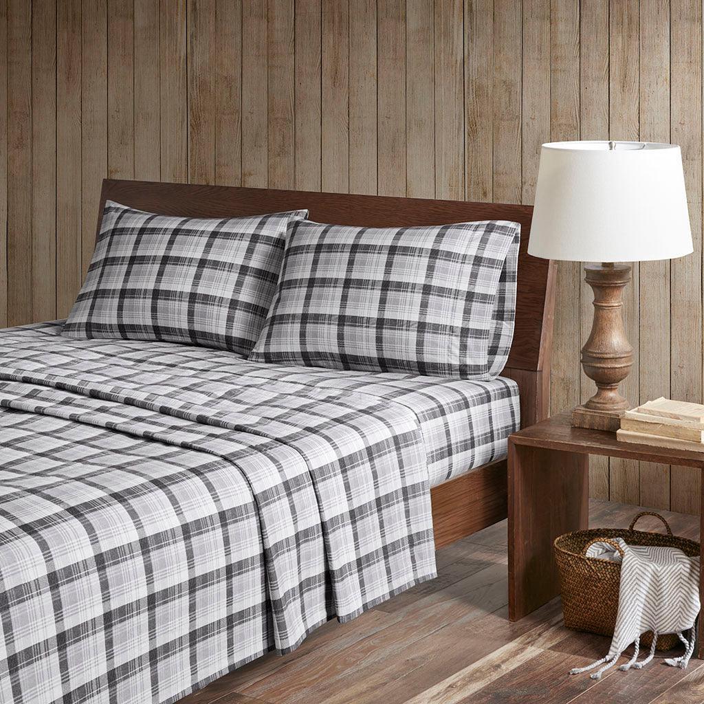 Flannel California King Sheet Set Gray Olliix.com