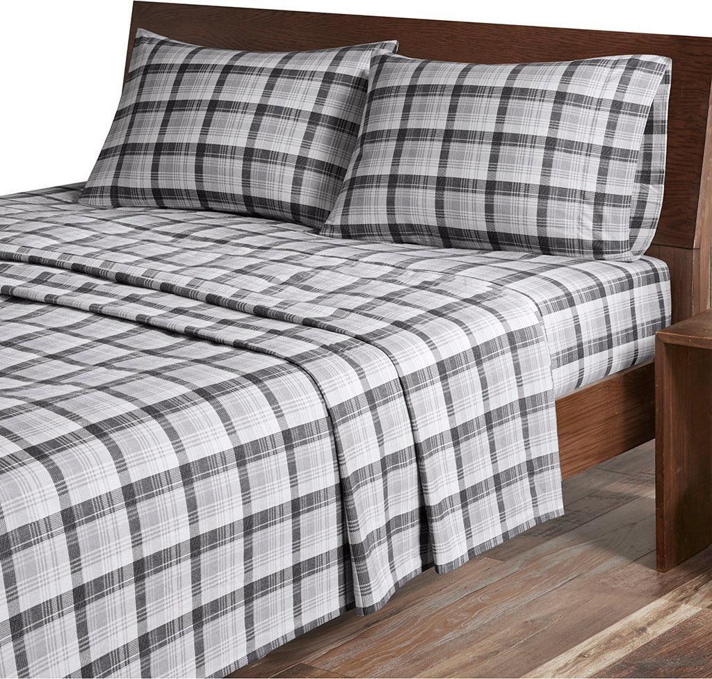 Flannel California King Sheet Set Gray Olliix.com