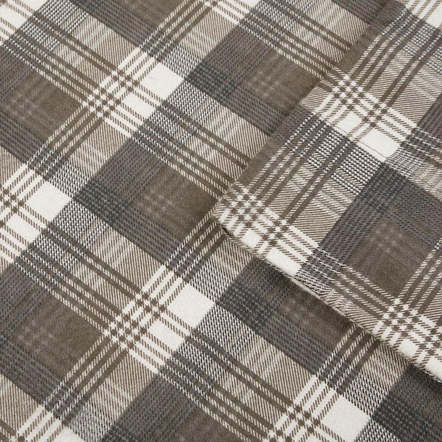 Flannel King Cotton Sheet Set Brown Olliix.com