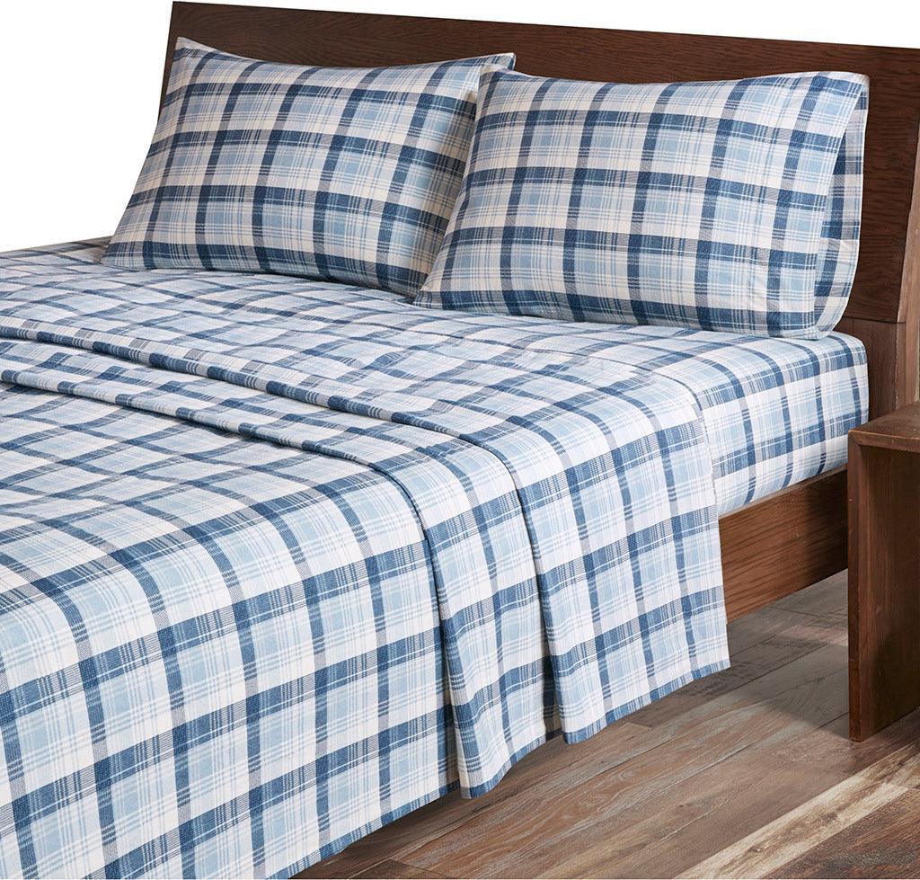 Flannel King Sheet Set Blue Olliix.com