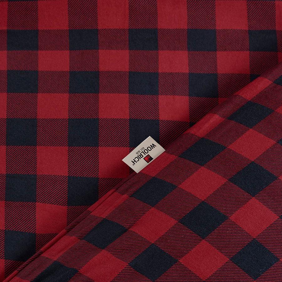 Flannel King/California King Check Print Cotton Duvet Cover Set Black & Red Olliix.com