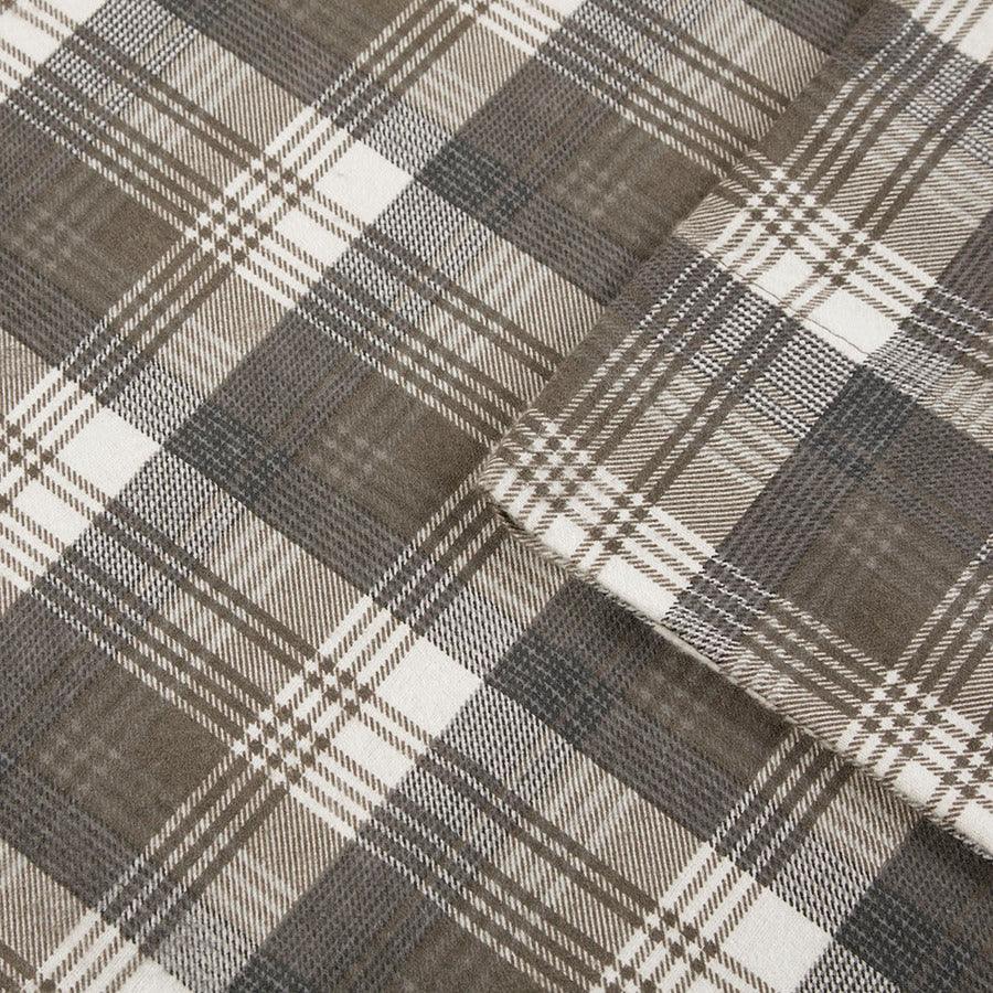 Flannel Queen Cotton Sheet Set Brown Olliix.com