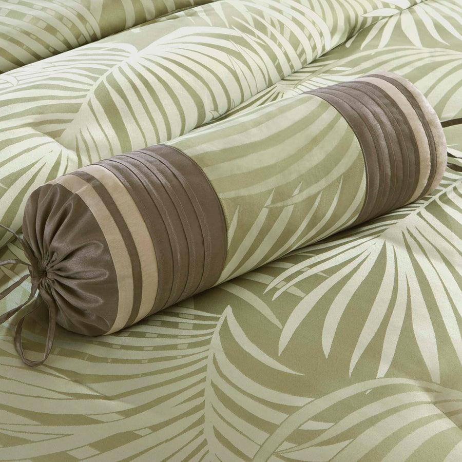 Freeport Glam 7 Piece Comforter Set Green Cal King Olliix.com