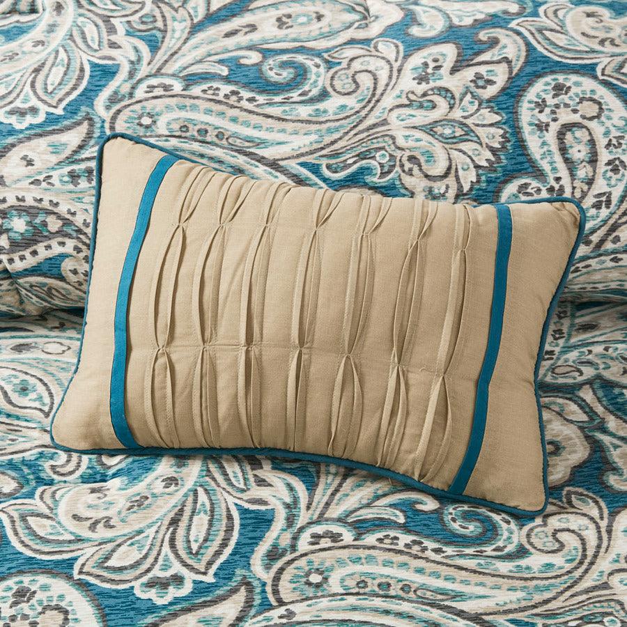 Gabby 7 Piece Comforter Set Blue Queen Olliix.com