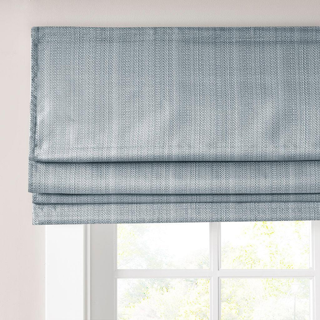 Galen 64" Basketweave Light Filtering Roman Shade Blue Olliix.com