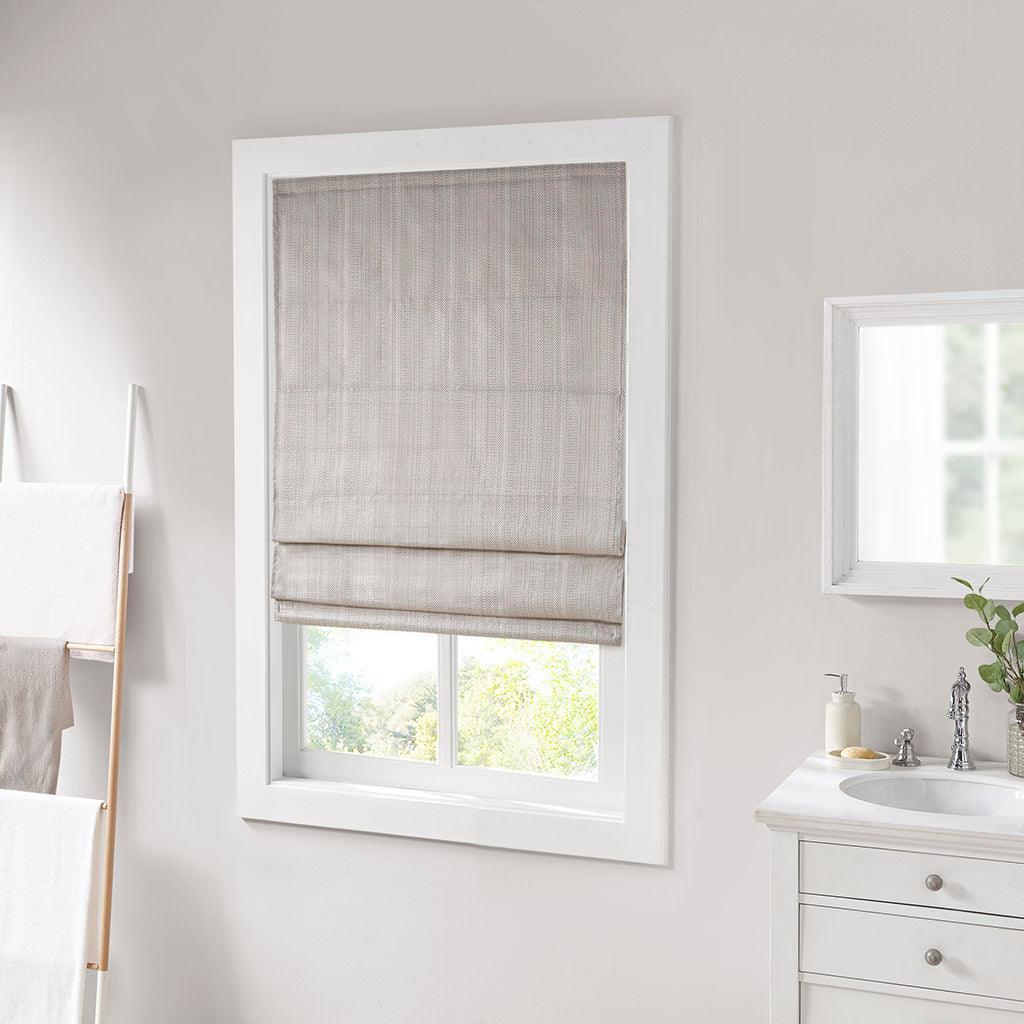 Galen 64" Basketweave Light Filtering Roman Shade Taupe Olliix.com