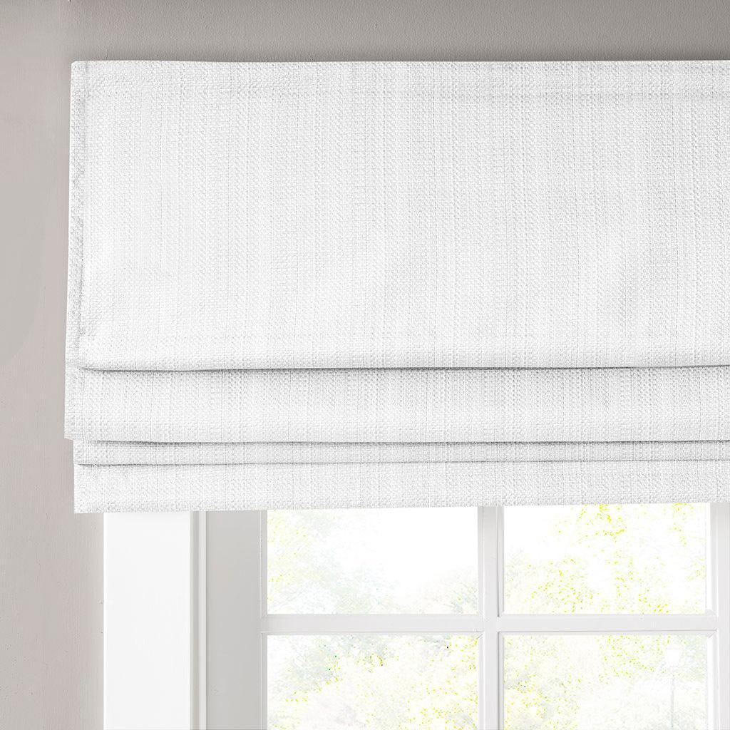 Galen 64" Basketweave Light Filtering Roman Shade White Olliix.com