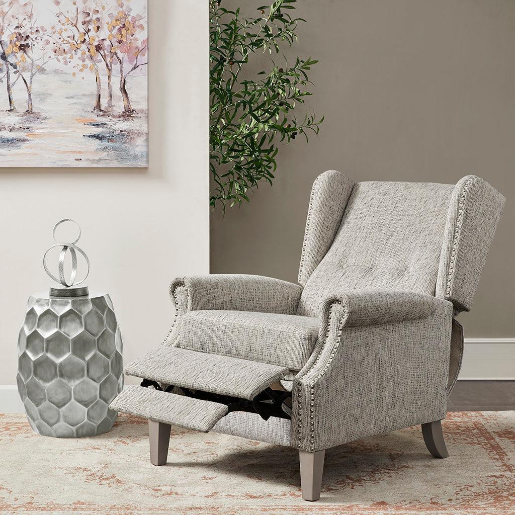 Giselle Push Back Recliner Gray Multi Olliix.com