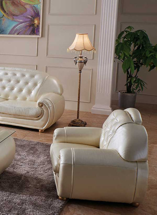 ESF Furniture - Giza Full Leather Chair in Beige - GIZA1 ESF Furniture