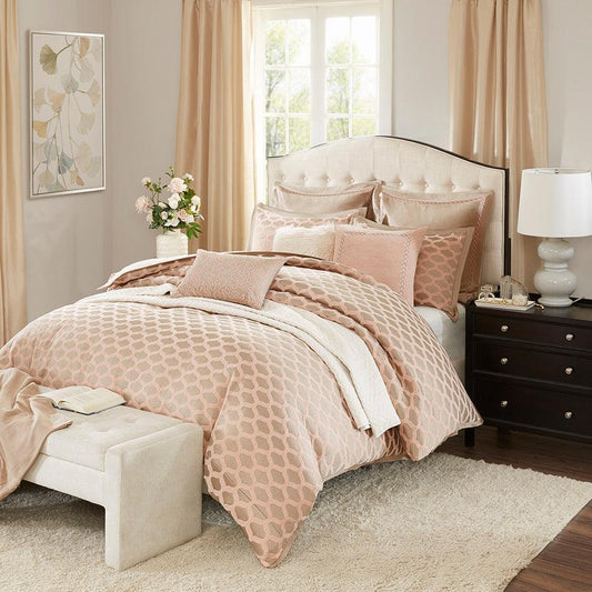 Glam Queen & Luxury Romance Comforter Set Pink Olliix.com