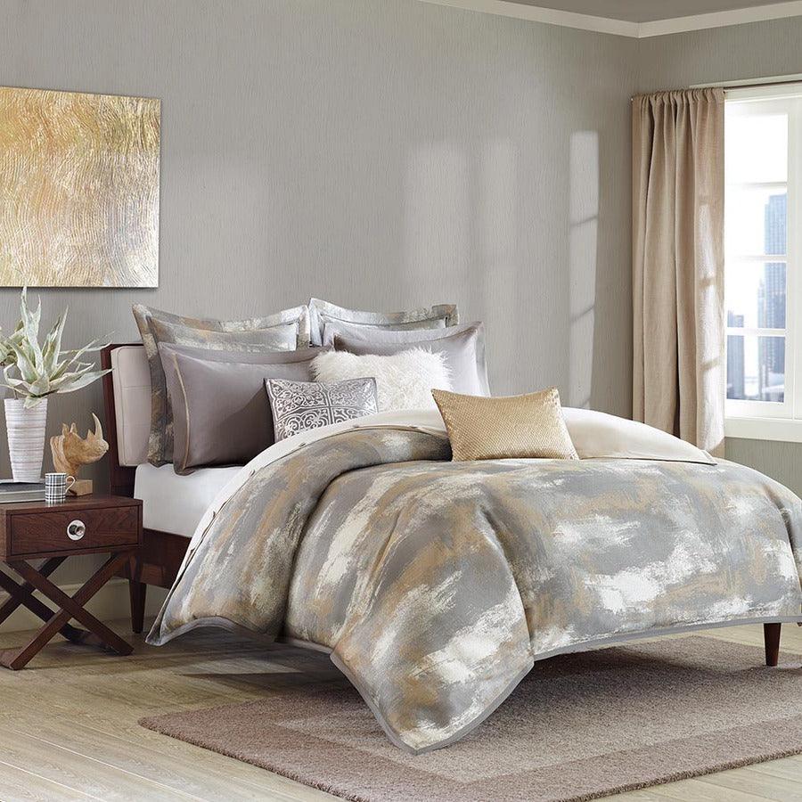 Graphix Global Inspired| Jacquard Comforter Set Gray King Olliix.com