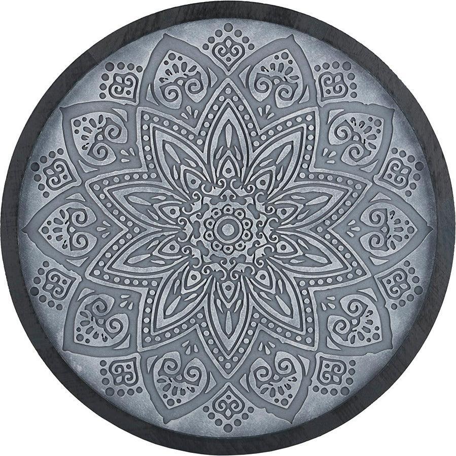 Grey Medallion Grey Carved Wall Panel Grey Olliix.com