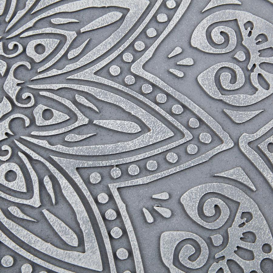 Grey Medallion Grey Carved Wall Panel Grey Olliix.com