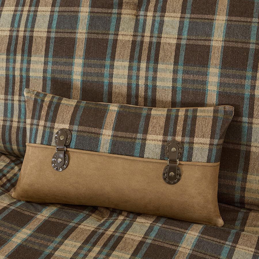 Hadley Lodge/Cabin Plaid Pieced Oblong Pillow 12x20" Multicolor Olliix.com