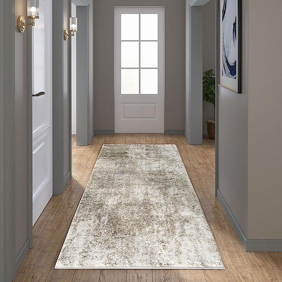 Haley Runner 2'7"x7' Area Rug gray & Cream Olliix.com