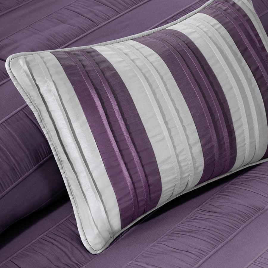 Hampton 7 Piece Comforter Set Plum Queen Olliix.com