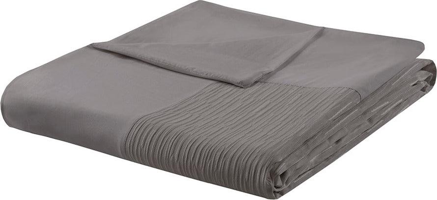 Hanae Global Inspired Cotton Blend Yarn Dyed 3 Piece Duvet Cover Set Full/Queen Gray Olliix.com