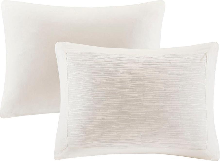 Hanae Global Inspired| Cotton Blend Yarn Dyed 3 Piece Comforter Set White Full/Queen Olliix.com