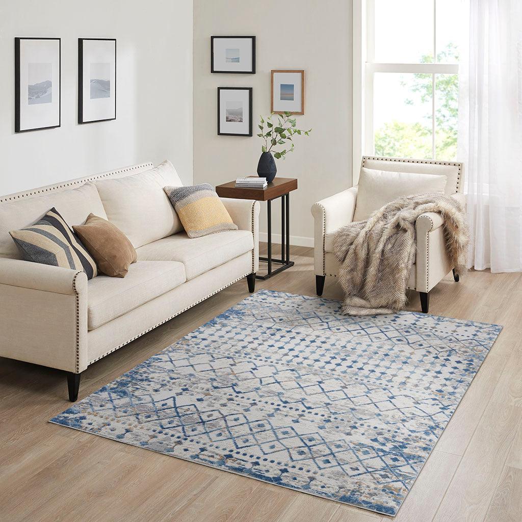 Hannah 4x6 Area Rug Blue & Cream Olliix.com