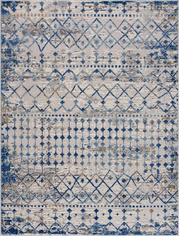 Hannah 4x6 Area Rug Blue & Cream Olliix.com