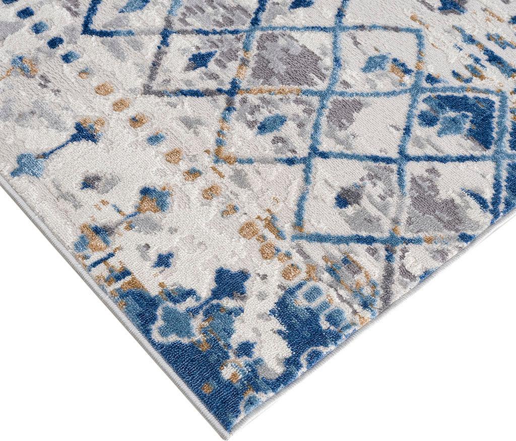 Hannah 4x6 Area Rug Blue & Cream Olliix.com