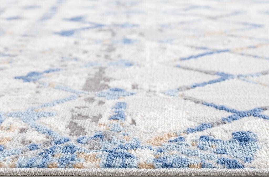 Hannah Moroccan Area  5 x 7 Rug Blue & Cream Olliix.com