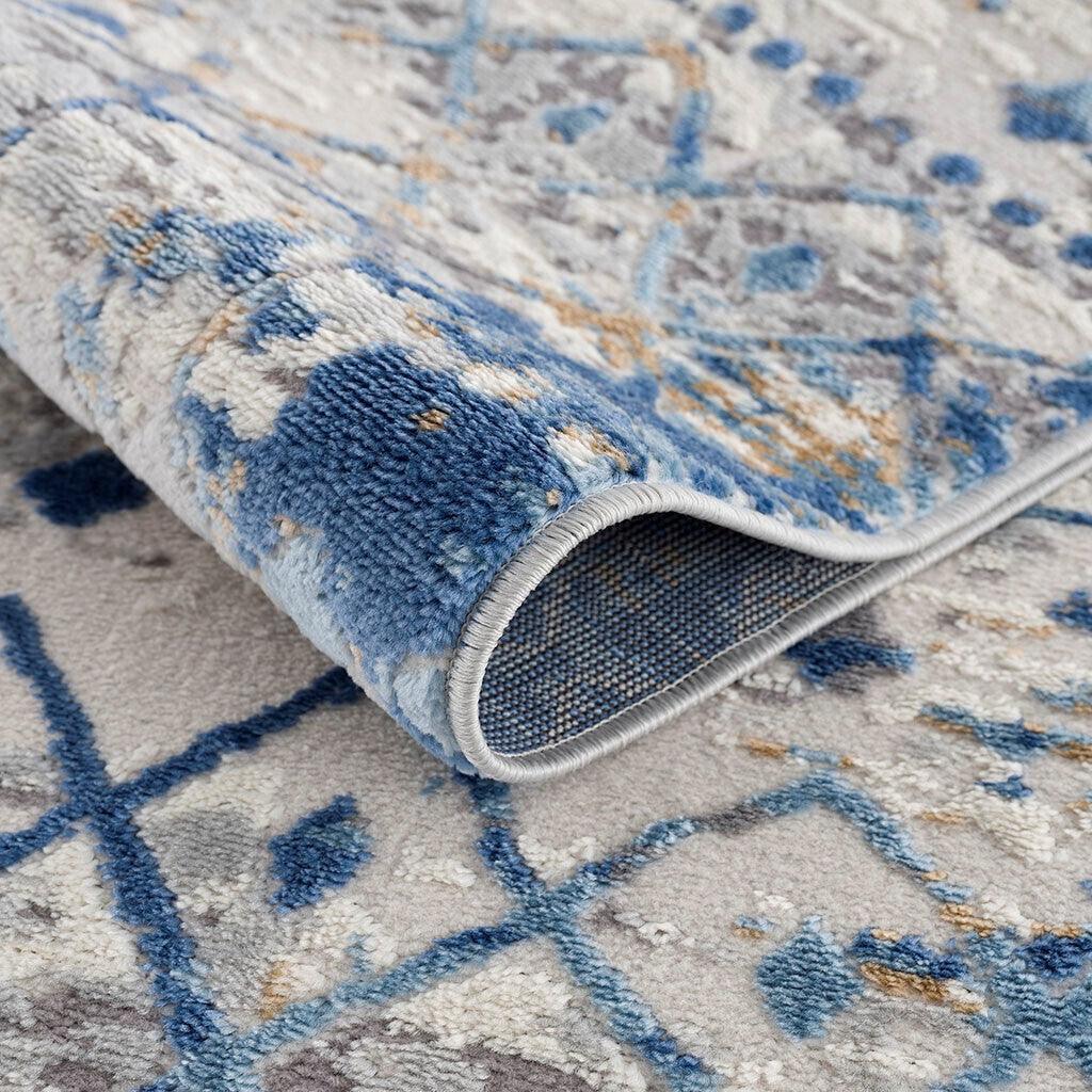 Hannah Moroccan Area  5 x 7 Rug Blue & Cream Olliix.com