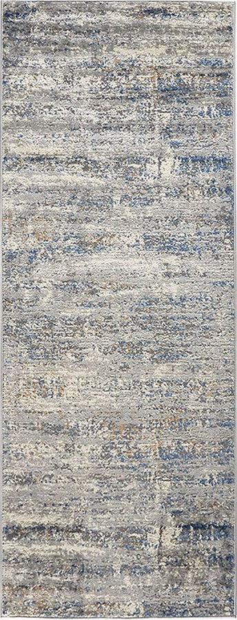 Harley Runner 2'7"x7' Area Rug Blue & Cream Olliix.com