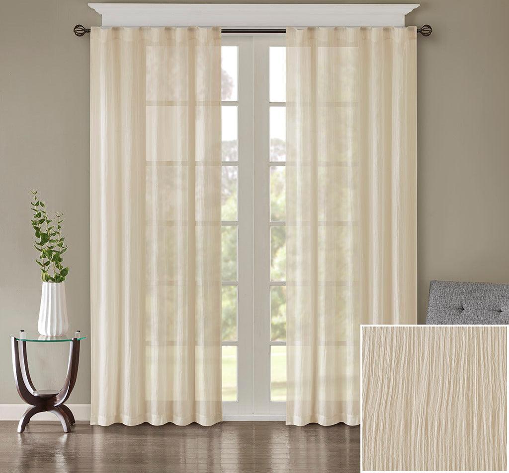 Harper 84" Solid Crushed Window Panel Pair Cream Olliix.com