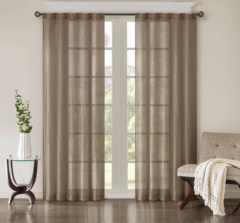 Harper 84" Solid Crushed Window Panel Pair Taupe Olliix.com