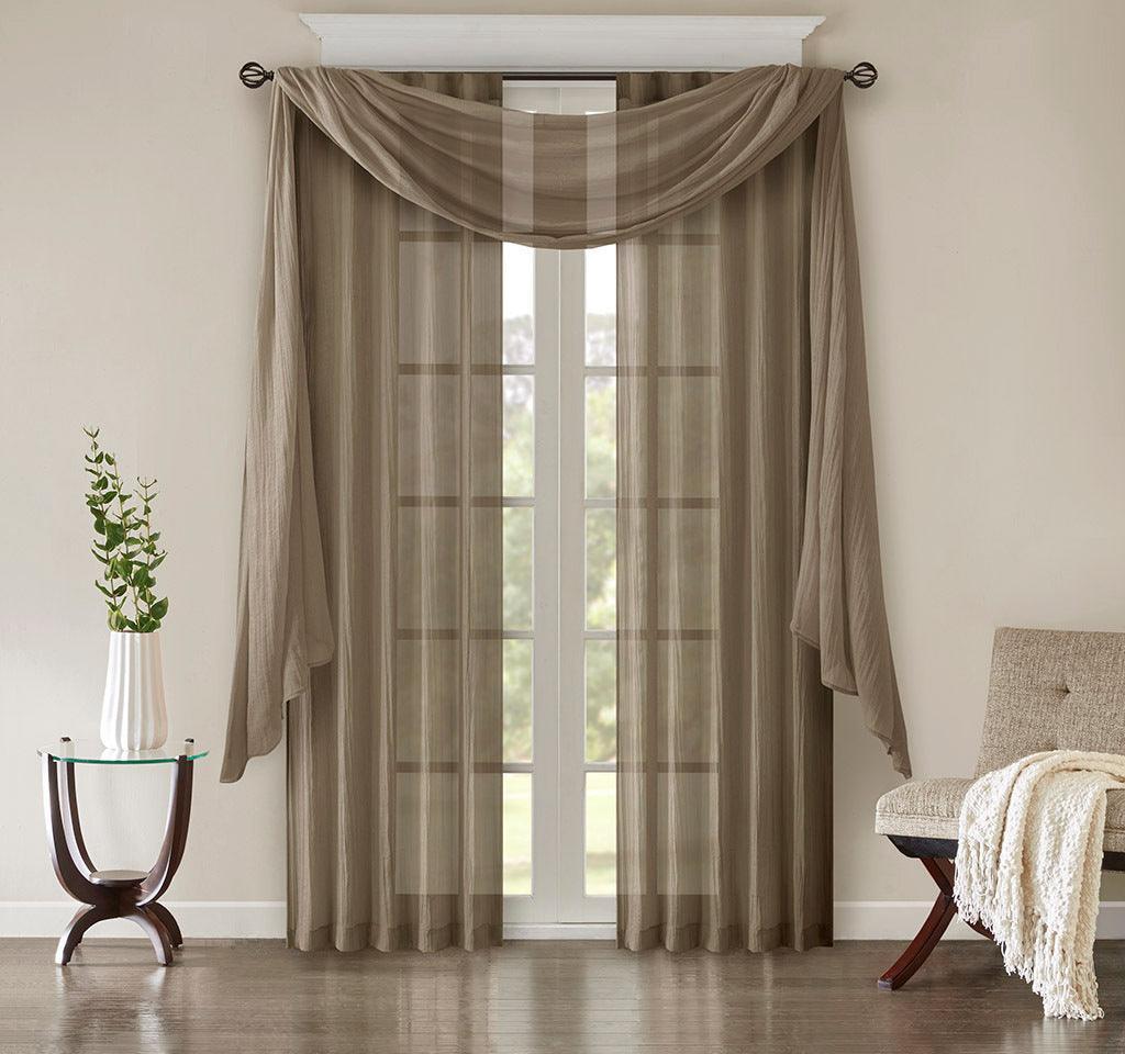 Harper 84" Solid Crushed Window Panel Pair Taupe Olliix.com