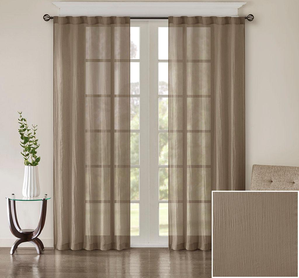 Harper 84" Solid Crushed Window Panel Pair Taupe Olliix.com