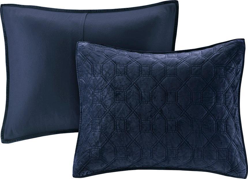 Harper Full/Queen Coverlet & Bedspread Navy Olliix.com