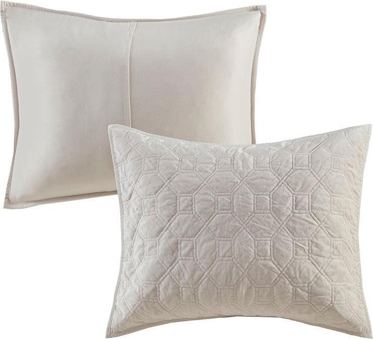 Harper King/Cal King Reversible 3-Piece Coverlet Set Ivory Olliix.com