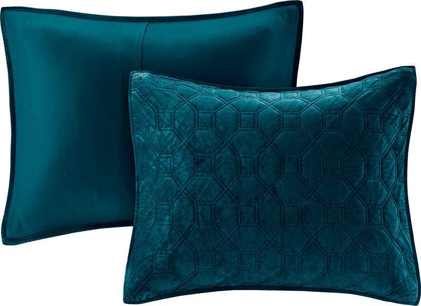 Harper King/Cal King Reversible 3-Piece Coverlet Set Teal Olliix.com