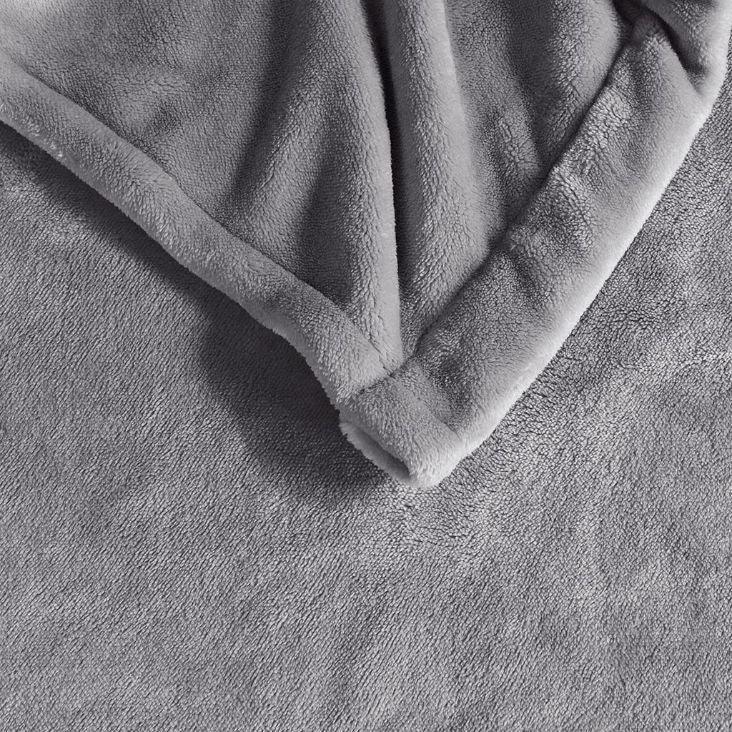 Heated Plush Twin Blanket Gray Olliix.com